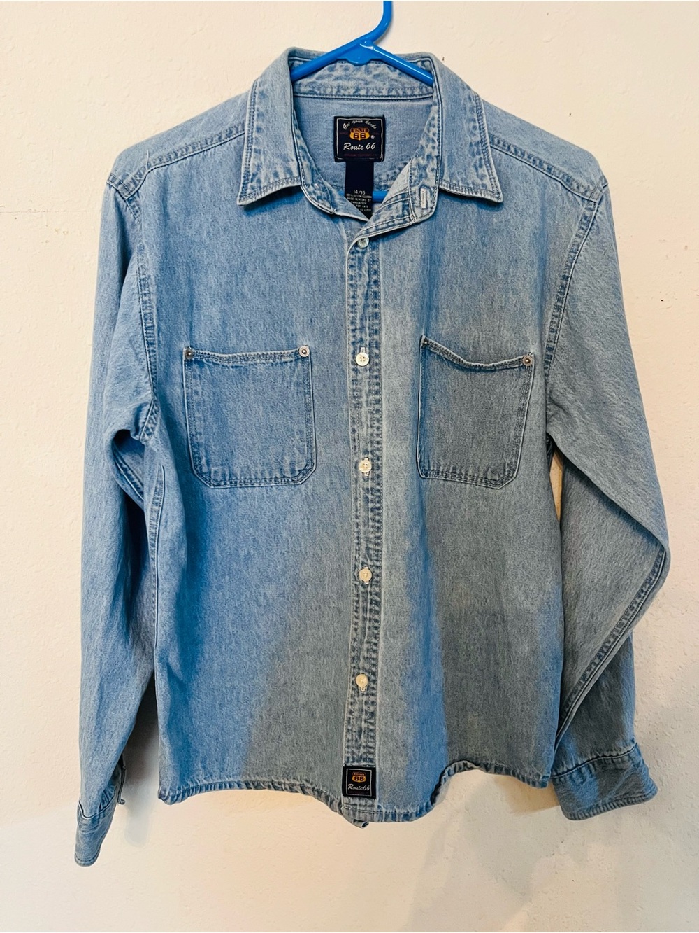 Route 66 Light Wash Denim Button-Up Shirt - Route 66